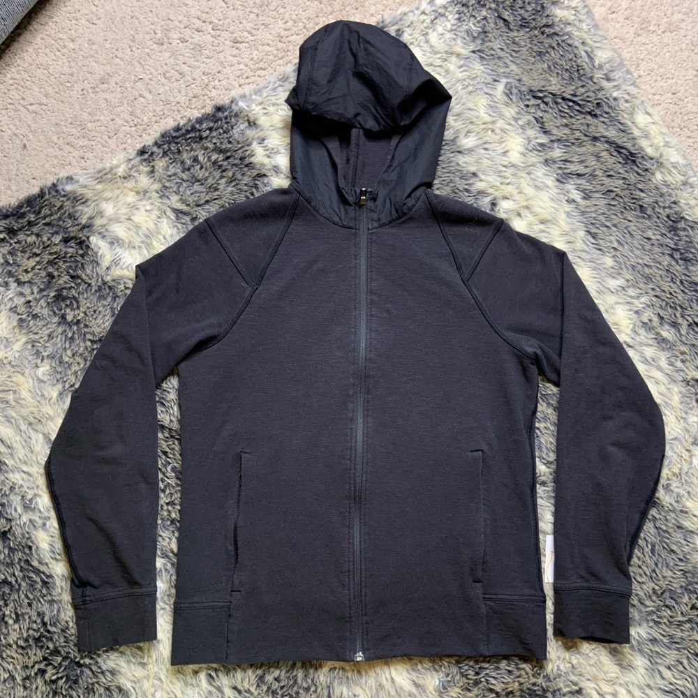 Men’s Small Lululemon Full Zip Pocket Hooded Sweatshirt Dark Grey